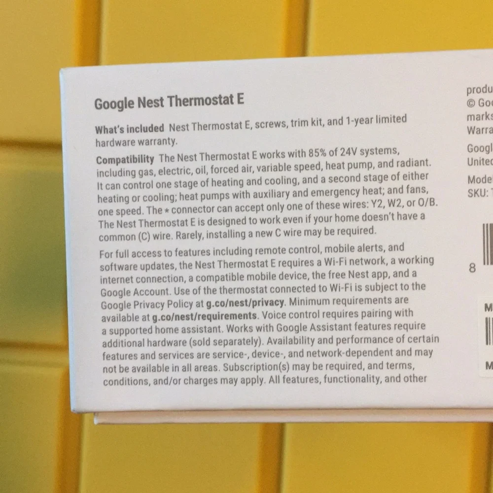 Google Nest Thermostat E
